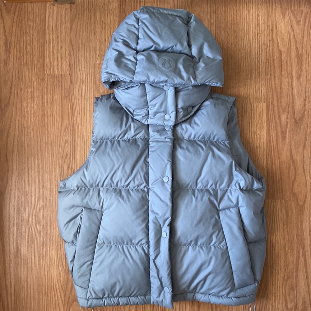 ❤️ Lululemon Wunder Puff Cropped Vest Size 6 Rhino Grey NWT